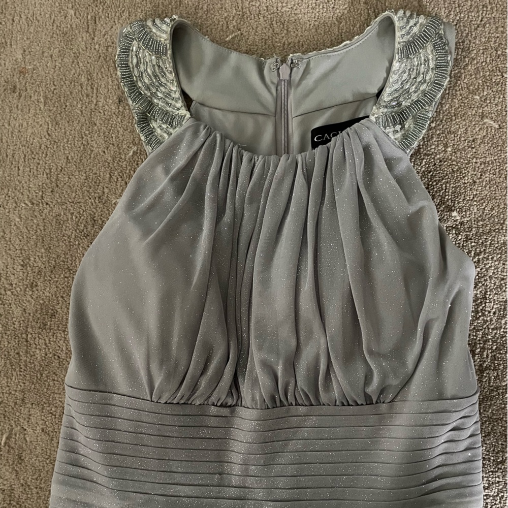 Cachet Silver Sparkle Maxi Dress - Gem Cachet Silver Sparkle Maxi Dress - Gem